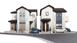 完成イメージパース☆
左がA号棟◇右がB号棟
耐震等級3を取得した安心な住まい。
2025年10月上旬に完成予定♪