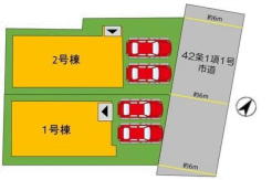 前面道路幅員6mで車を出し入れしやすい♪