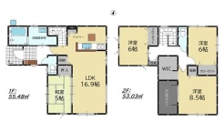 (1号棟)、価格4498万円、4LDK、土地面積116.28㎡、建物面積108.51㎡