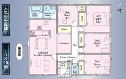 各世代が安らぐワンフロアの平屋建。
時代やライフステージの変化にも柔軟に対応。
